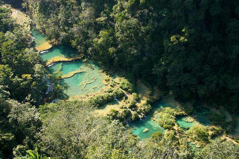 la vue aérienne de semuc champey